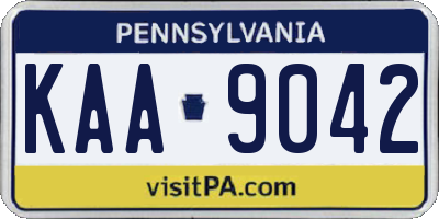 PA license plate KAA9042