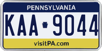 PA license plate KAA9044