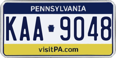 PA license plate KAA9048