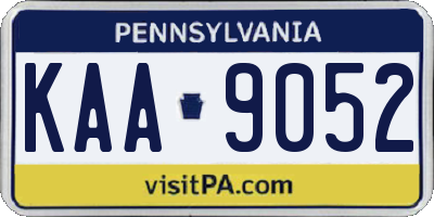 PA license plate KAA9052