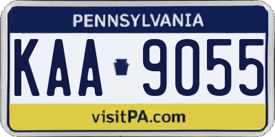 PA license plate KAA9055