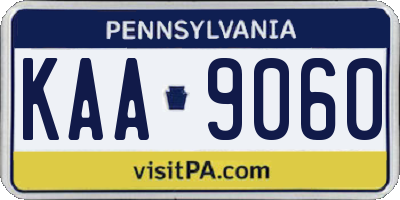 PA license plate KAA9060