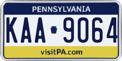 PA license plate KAA9064