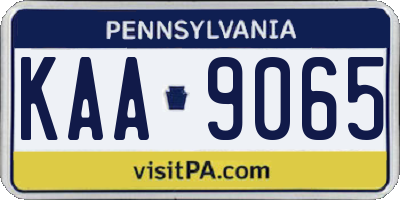 PA license plate KAA9065