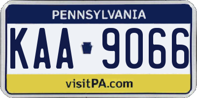 PA license plate KAA9066