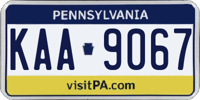 PA license plate KAA9067