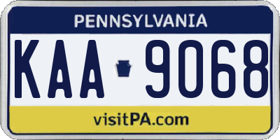 PA license plate KAA9068