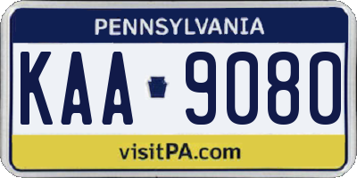 PA license plate KAA9080