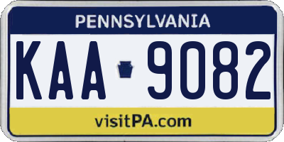 PA license plate KAA9082