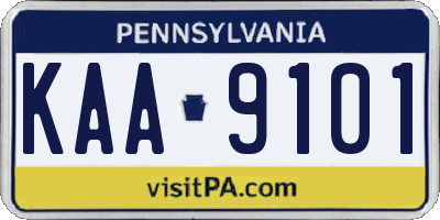 PA license plate KAA9101