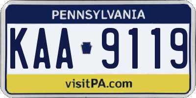 PA license plate KAA9119