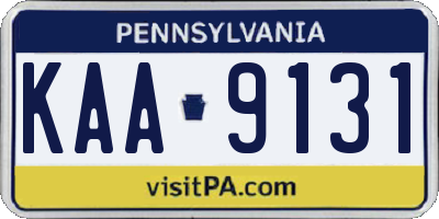 PA license plate KAA9131