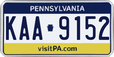 PA license plate KAA9152