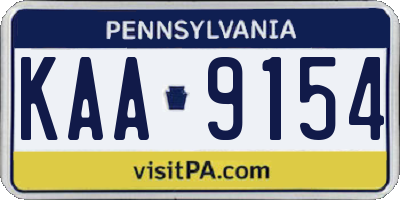 PA license plate KAA9154