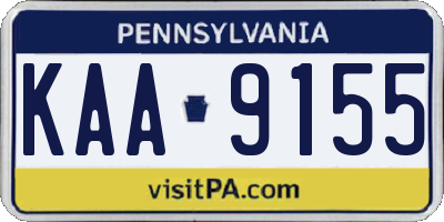 PA license plate KAA9155