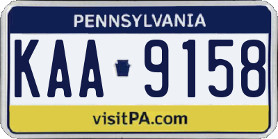 PA license plate KAA9158