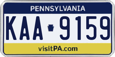 PA license plate KAA9159
