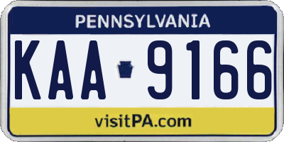 PA license plate KAA9166