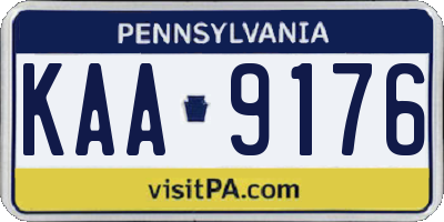 PA license plate KAA9176