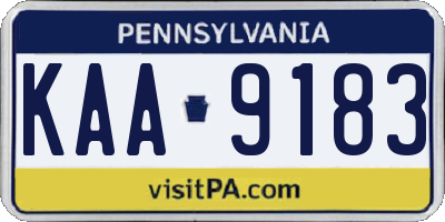 PA license plate KAA9183