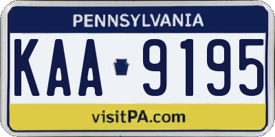 PA license plate KAA9195