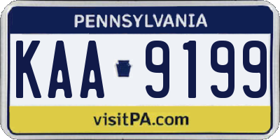 PA license plate KAA9199
