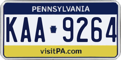 PA license plate KAA9264