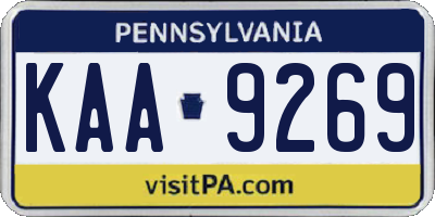 PA license plate KAA9269