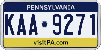 PA license plate KAA9271