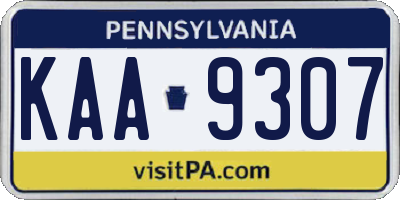 PA license plate KAA9307
