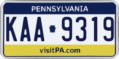 PA license plate KAA9319