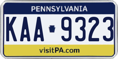 PA license plate KAA9323