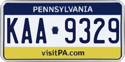 PA license plate KAA9329