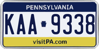 PA license plate KAA9338