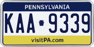 PA license plate KAA9339