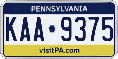 PA license plate KAA9375