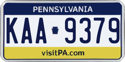 PA license plate KAA9379
