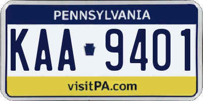 PA license plate KAA9401