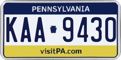 PA license plate KAA9430