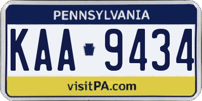 PA license plate KAA9434