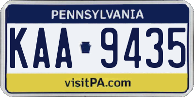 PA license plate KAA9435
