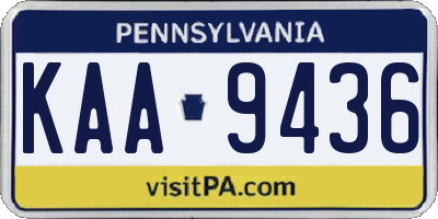 PA license plate KAA9436