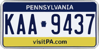 PA license plate KAA9437