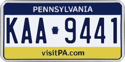 PA license plate KAA9441