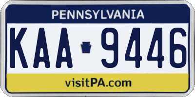 PA license plate KAA9446