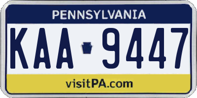 PA license plate KAA9447