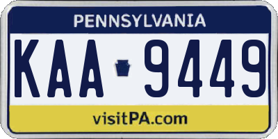 PA license plate KAA9449