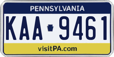 PA license plate KAA9461