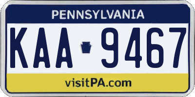 PA license plate KAA9467