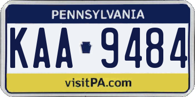 PA license plate KAA9484